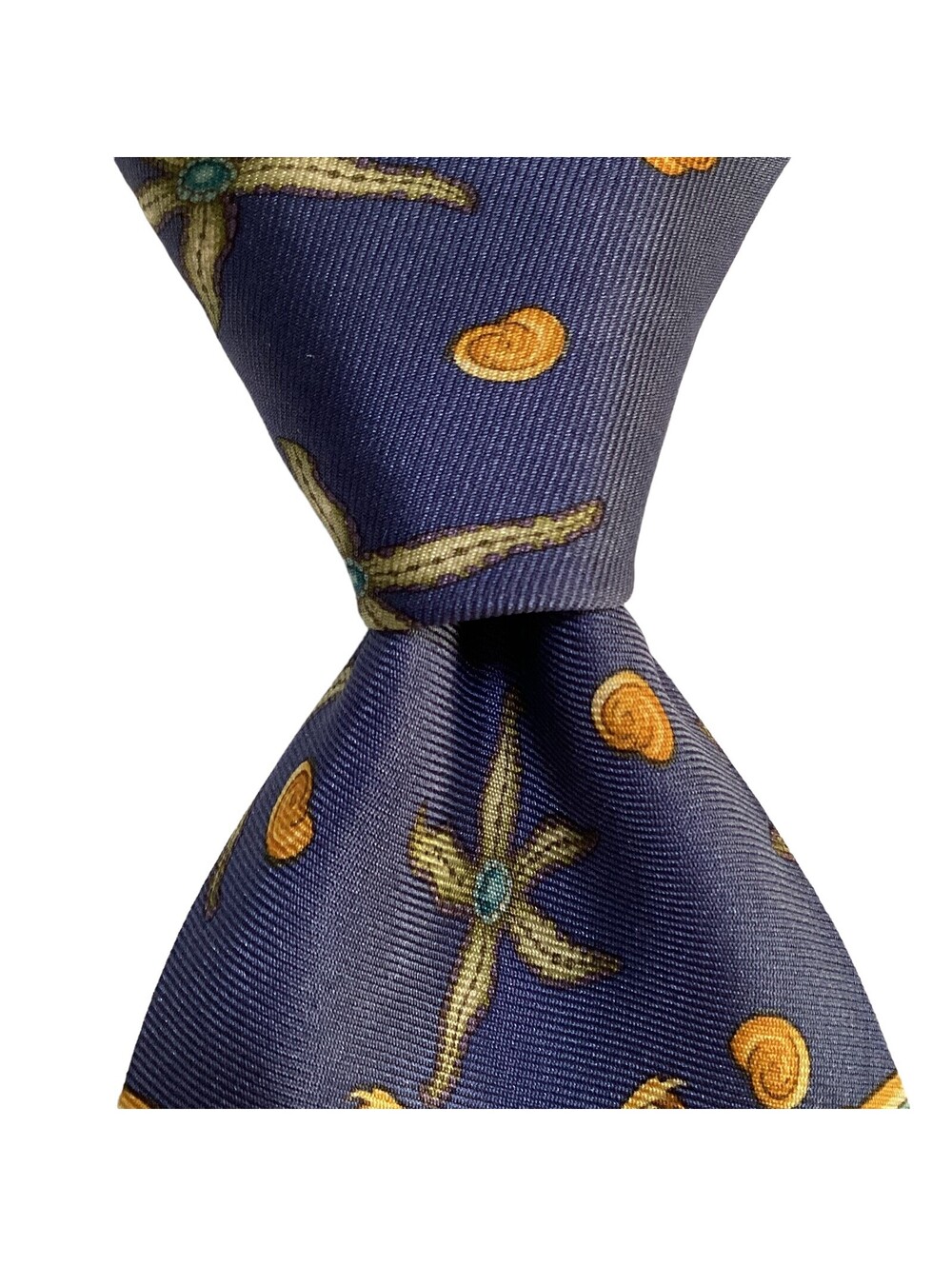 Atlantis Paradise Island Men's Silk Necktie ITALY Designer Marine Blue/Multi EUC